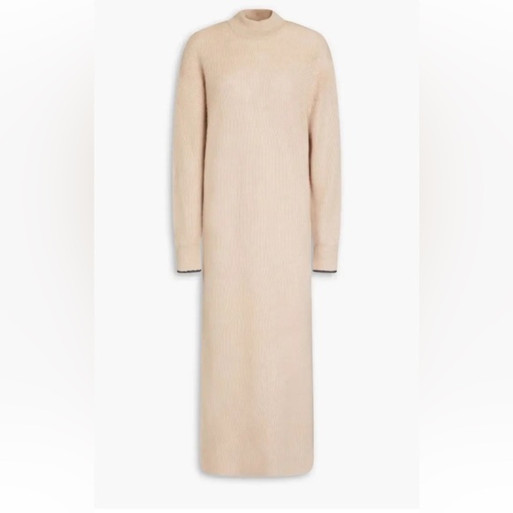 Brunello Cucinelli Taupe Knit Long Sleeve Garment Dress - Brand New with Tags - Picture 6 of 15